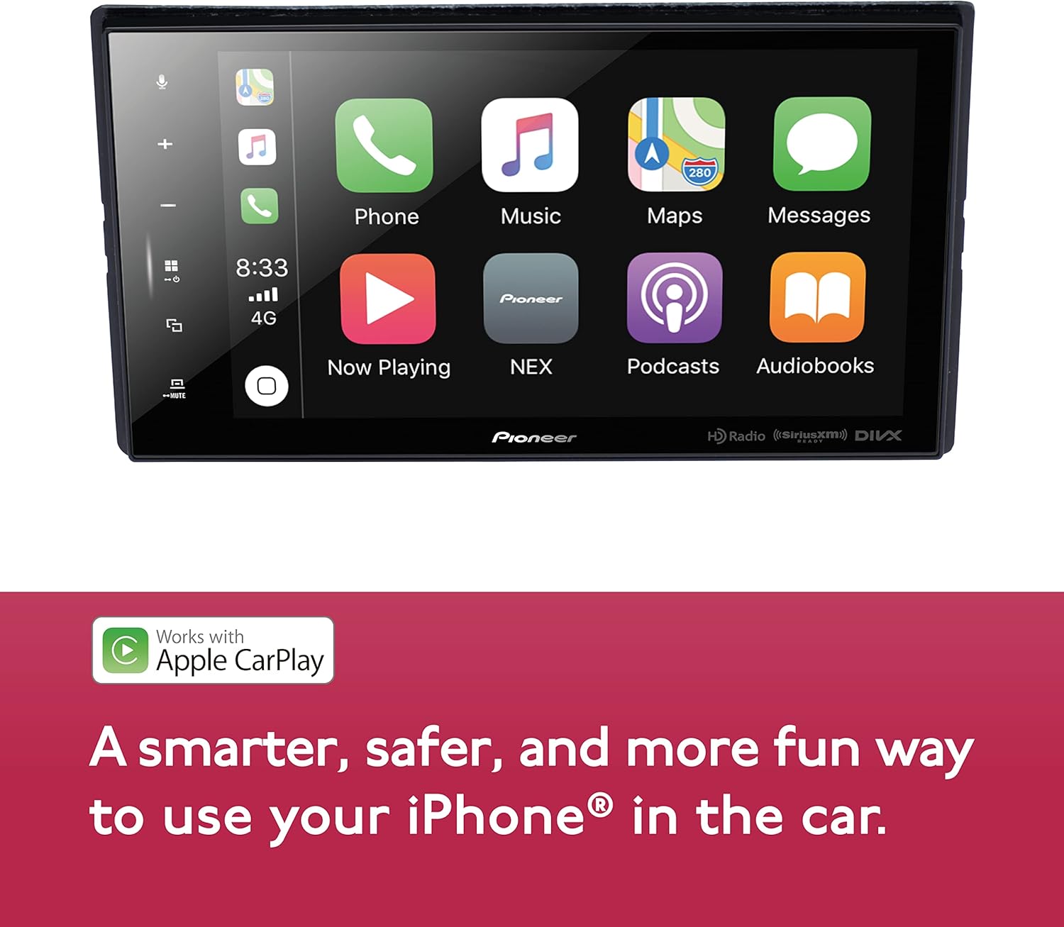 8-inch Digital Media Receiver Wireless Carplay Android Auto Bluetooth HD Radio H138
