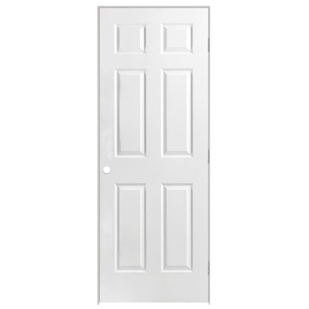 36 in. x 80 in. 6-Panel Solid Core Primed Composite Single Prehung Interior Door T70791