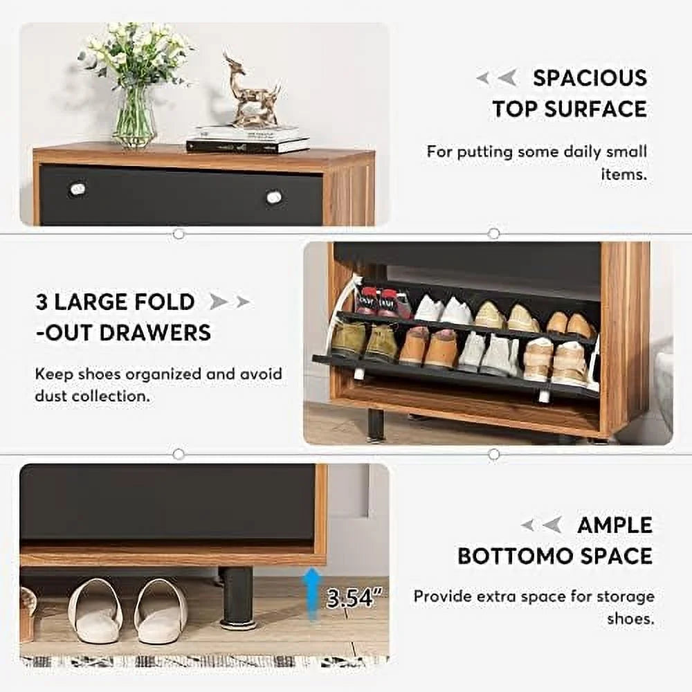 White 3 Drawer Shoe Cabinet L843
