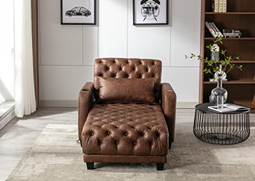 Dark Grey Oversized Polyester Chaise Lounger Sofa Bed V905