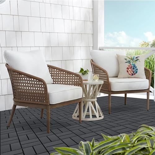 12 PCS Dark Grey 12"x12" Plastic Interlocking Deck Tiles B8852