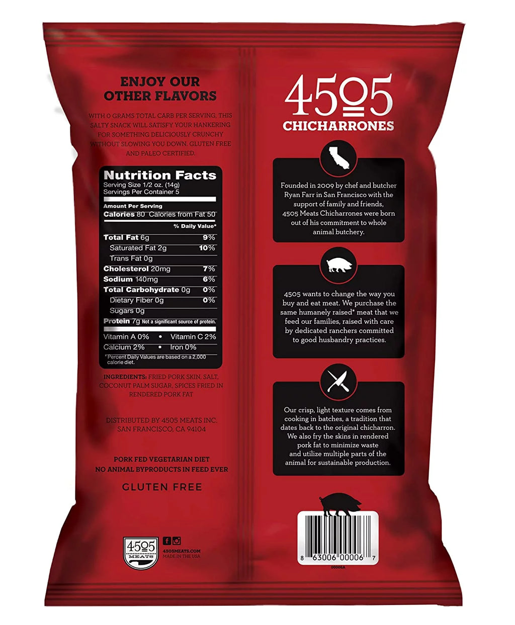 2.5 oz Pack of 3 Fried Pork Rinds Z48732