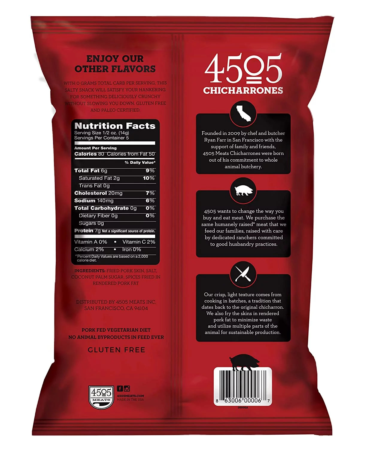 2.5 oz Pack of 3 Fried Pork Rinds Z48732