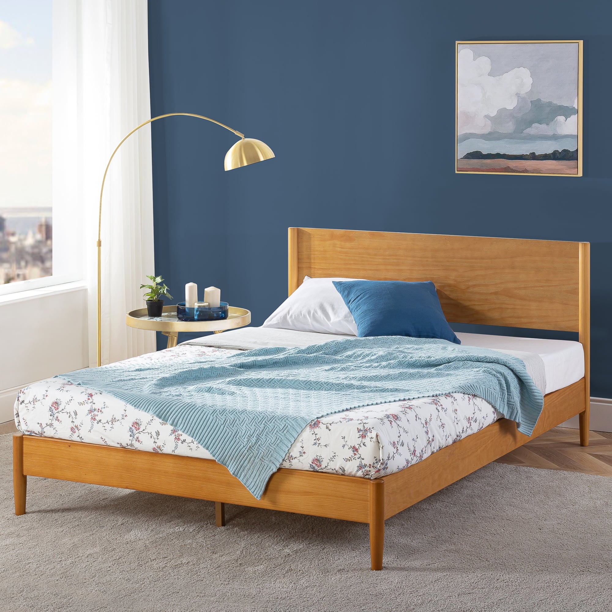 Full Wood Platform Bed Frame V8885