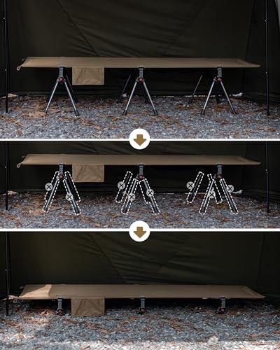 Height Adjustable Portable Folding Camping Cot (Ranger Green) V12791