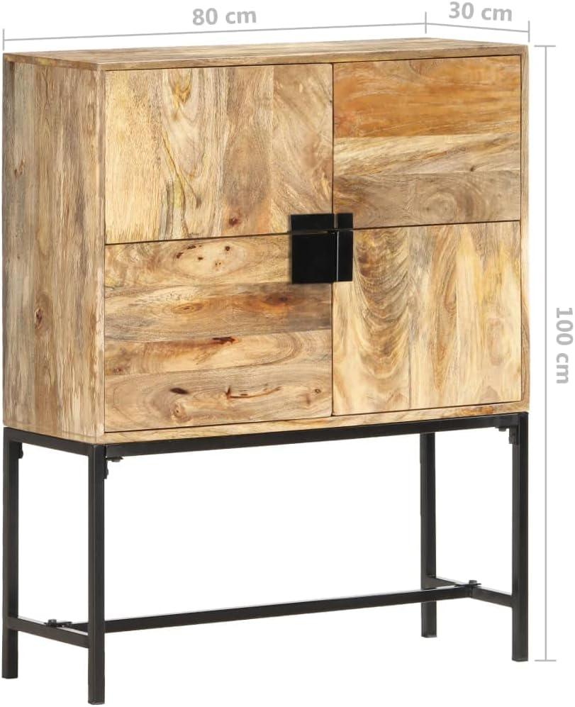 Solid Mango Wood Highboard 31.5"x11.8"x39.4" M51702