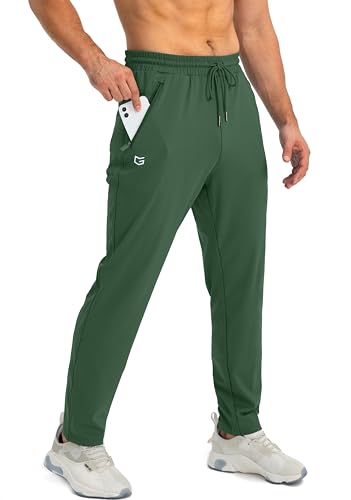 Men's Sweatpants with Zipper Pockets Tapered Joggers Athletic Pants A718