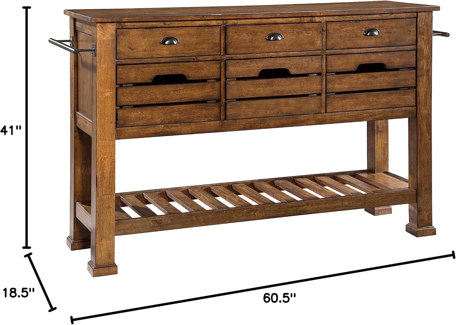 60.5" Three Drawers Copper Sideboard K158