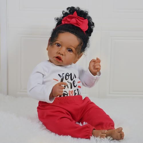 20 Inch African American Newborn Doll with Soft Body W291