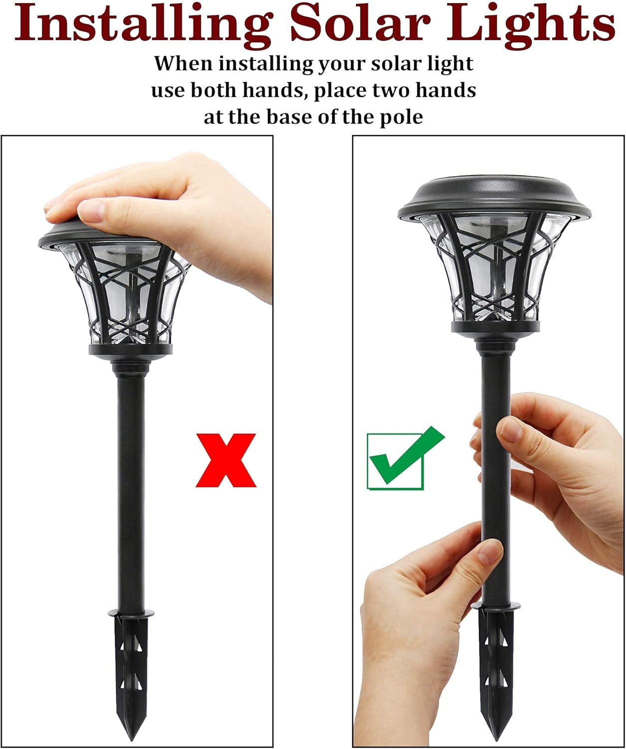 6 Pack Solar Powered Pathway Lights, Warm White A53755