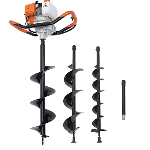 52cc Gas Powered Earth Auger Post Hole Digger Drill 4inch 6inch 8inch Bits N19035