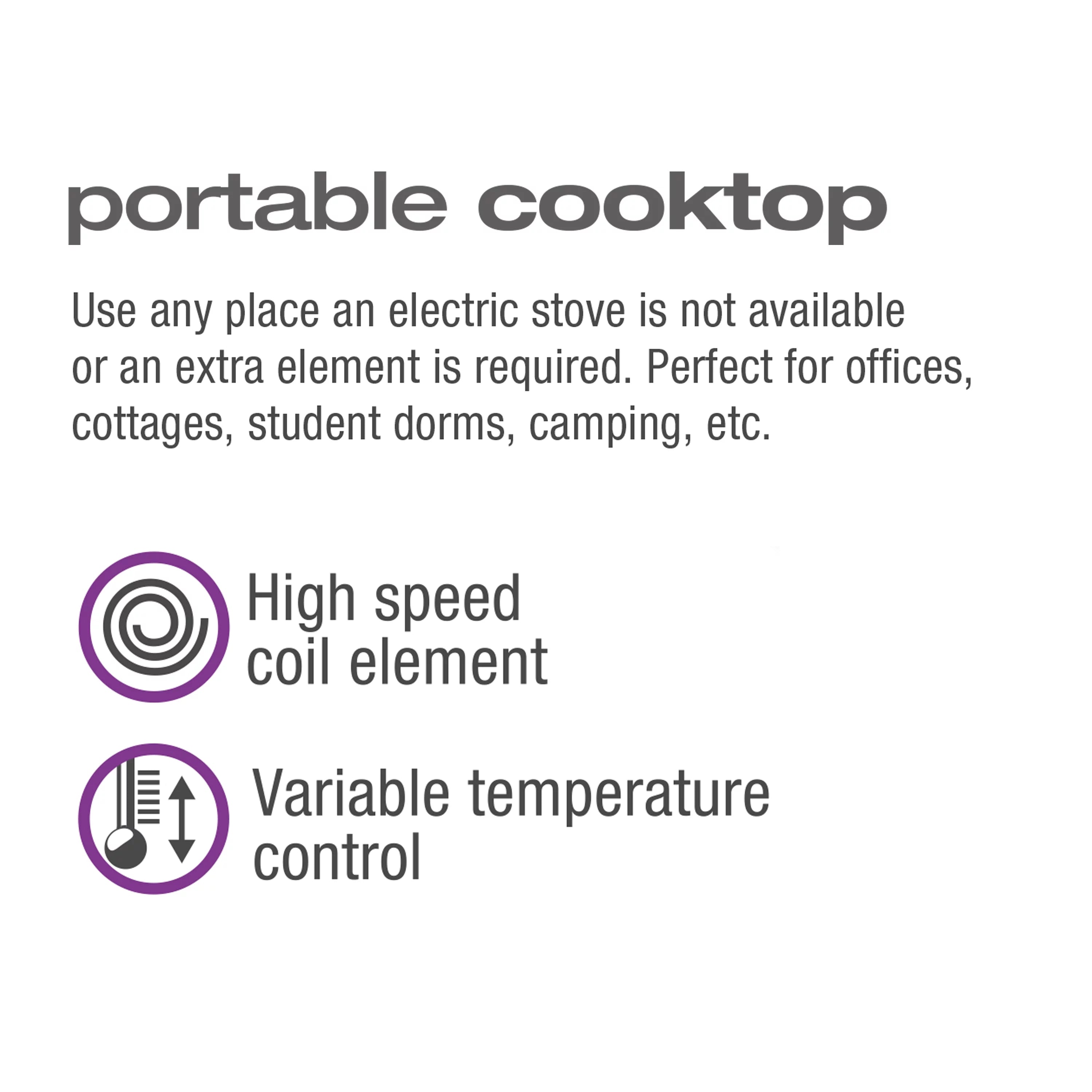 Black Portable Double Burner Cooktop U438
