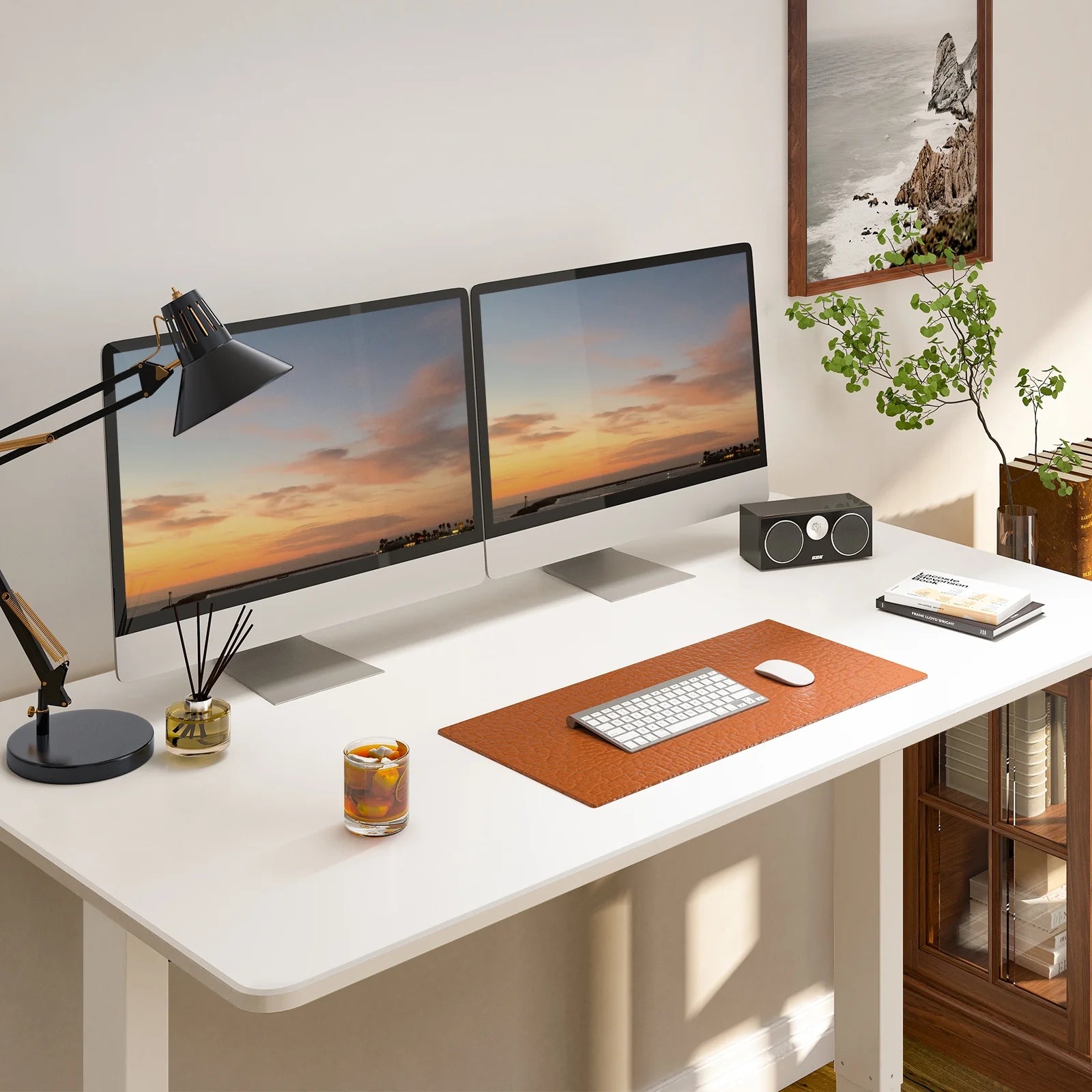 White Electric Height Adjustable Desk U555
