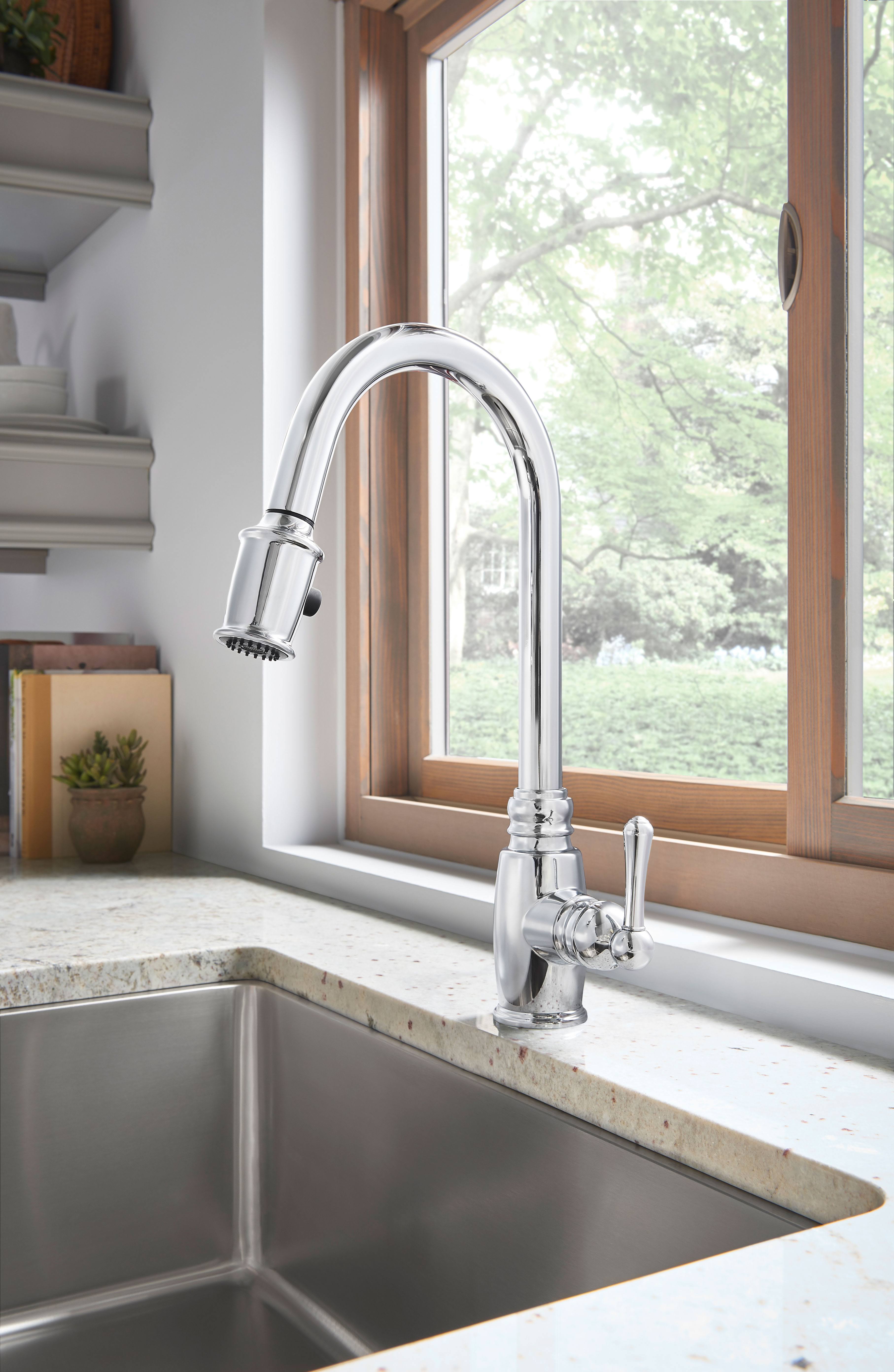Chrome Single Handle Pull-Down Kitchen Faucet Z4030