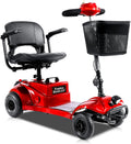 Red Foldable 4 Wheel Mobility Scooter with Basket and Light P832494