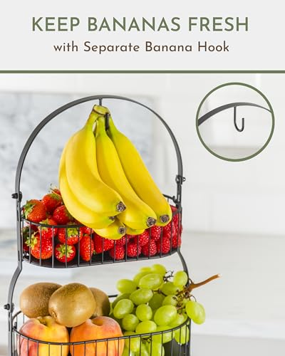 3 Tier Bamboo Fruit Basket with Removable Baskets A68788