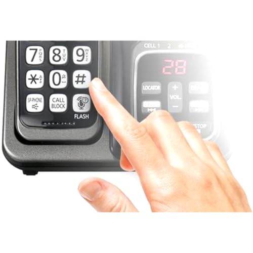 Metallic Black Cordless Phone System with 3 Handsets X839