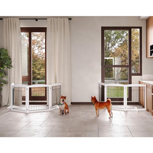 White 72" Extra Wide 30" Tall Wooden Dog Gate R692