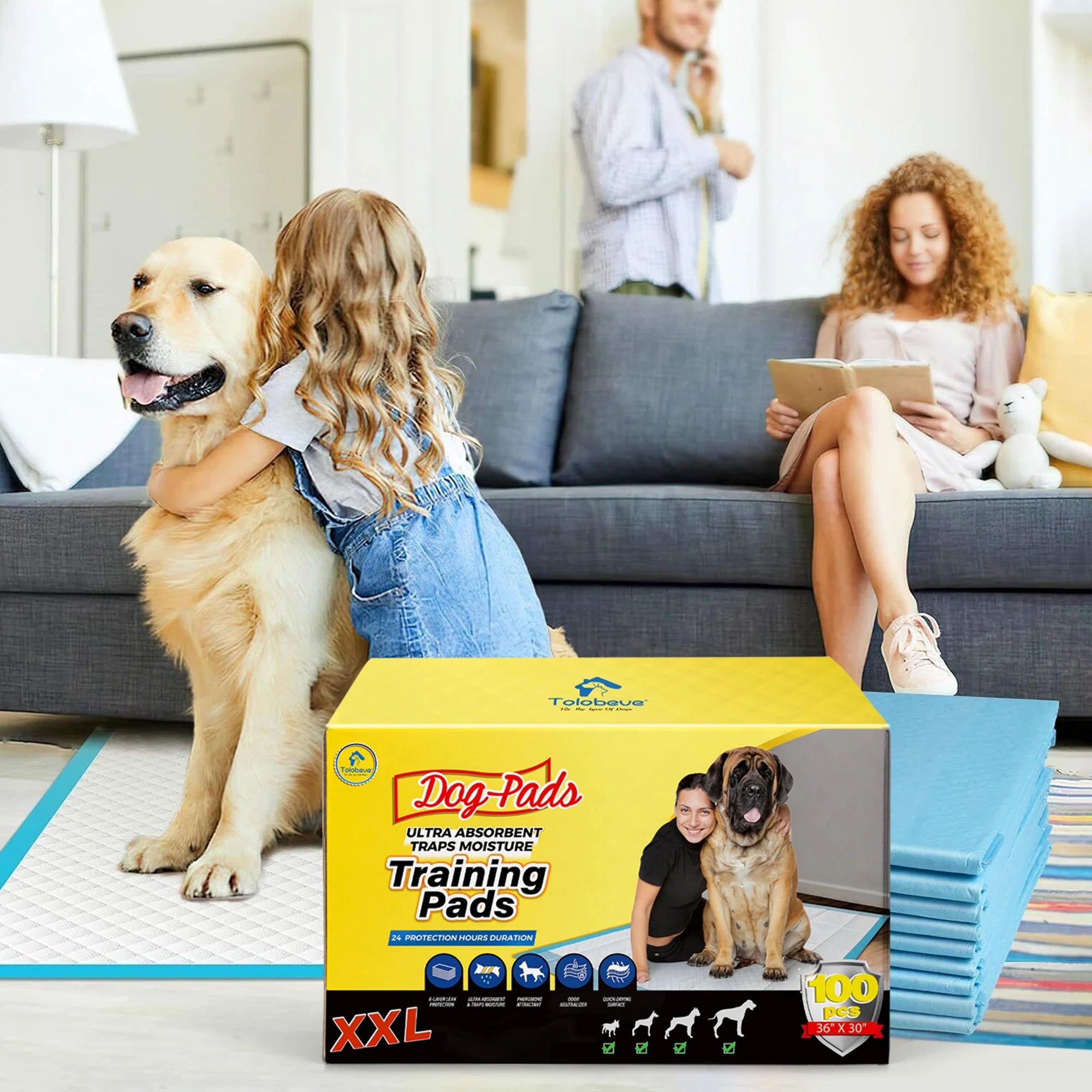 XXL Absorbent Dog Training Pads, 30x36 inch, 100 Count U4543