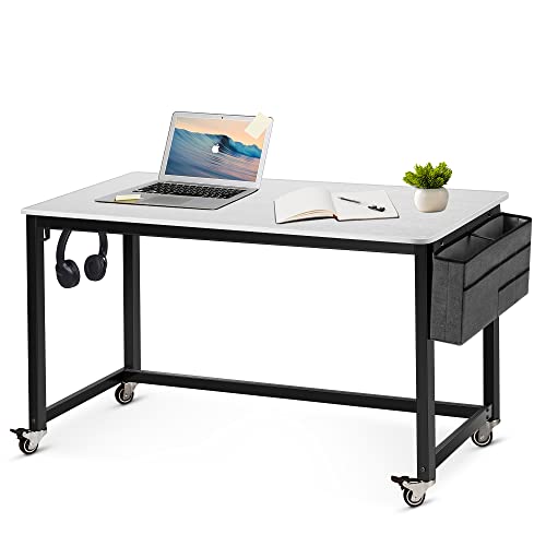 55" Rolling Computer Desk with 4 Wheels L2972