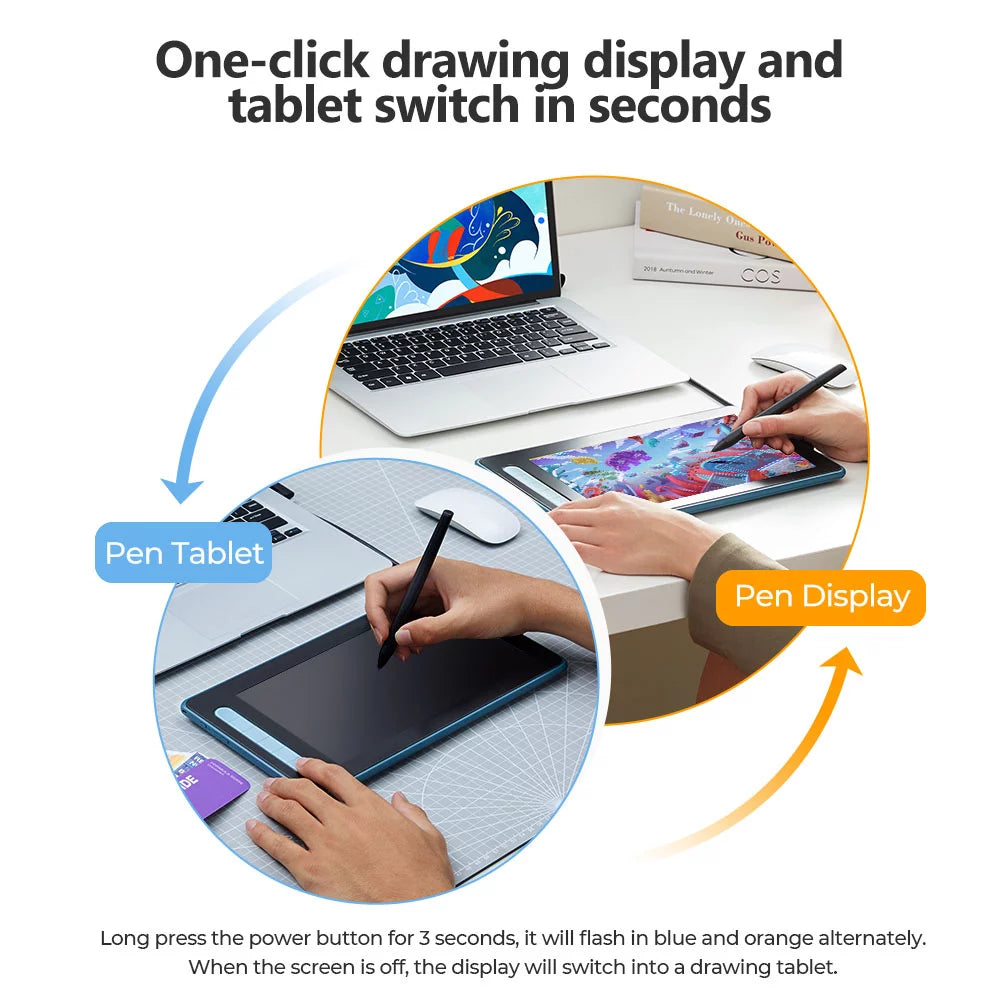 Blue Graphics Tablet with Screen Drawing Tablet U16706