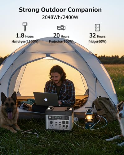 2400W Solar Generator with 200W Solar Panel, 2048Wh Power Station G693397