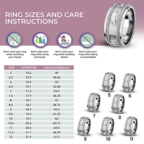 925 Sterling Silver Fidget Ring Spinner Ring Moon Star Platinum Plated Jewelry V7131