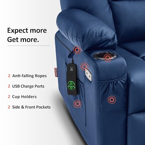 Small Dark Brown Faux Leather Power Lift Recliner Chair with Massage and Heat R3322