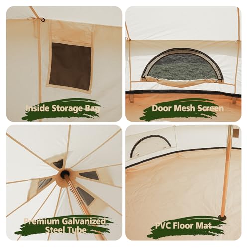 4 Seasons Breathable 100% Cotton Canvas Yurt Tent with Stove Jack E42969