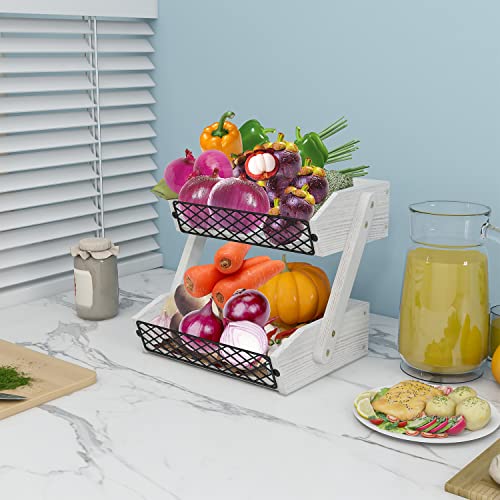 2 Tier Wooden Fruit Basket V579595