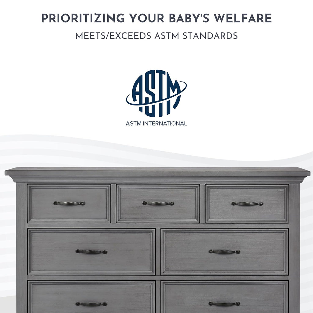 Rustic Grey 7-Drawer Double Dresser P74138