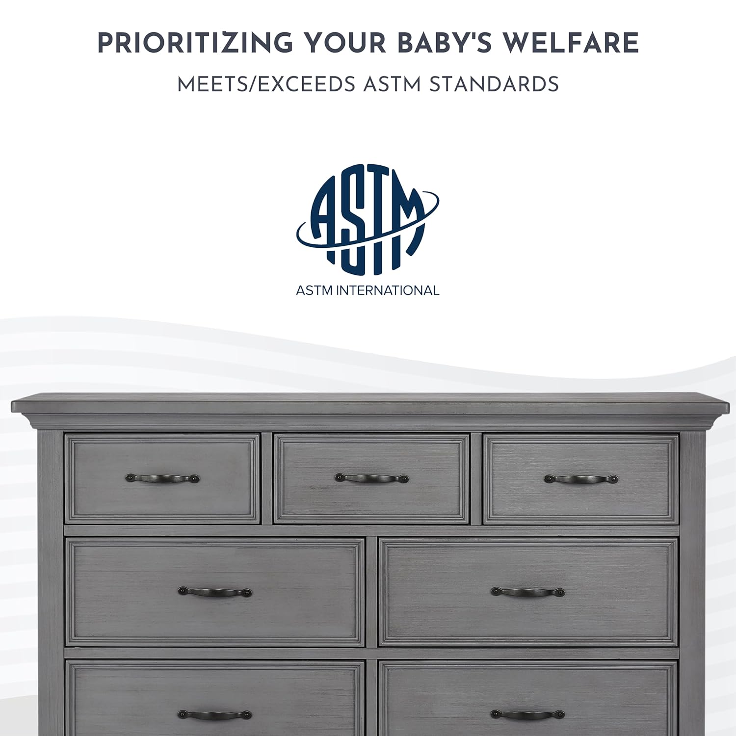 Rustic Grey 7-Drawer Double Dresser P74138