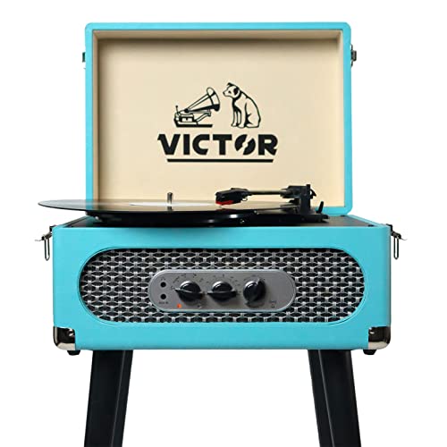 Turquoise 5-in-1 Turntable Music Center with Record Player D6199