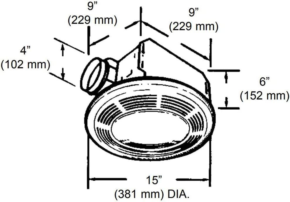 Exhaust Fan and Light with Glass Lens, 100 CFM B8408