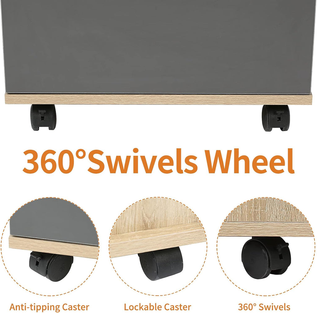 3 Drawer Rolling Wood File Cabinet with Wheels Z253459