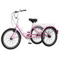 24 inch 3 Wheel Single Speed Adult Tricycle with Shopping Basket S9449