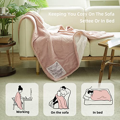 Soft Silky Plush Electric Throw Blanket 50''X60'' Grey Q69663