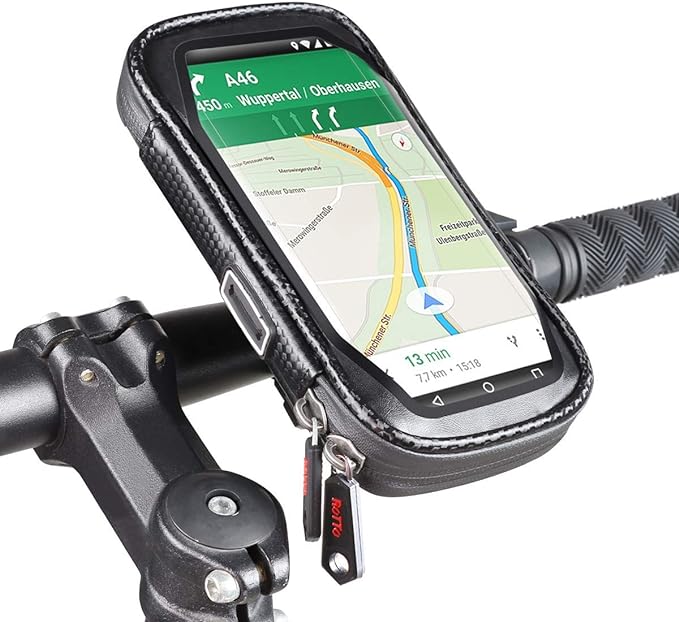 Bike Phone Mount Handlebar Bag Anti-shake Waterproof with 360° Rotation J9340