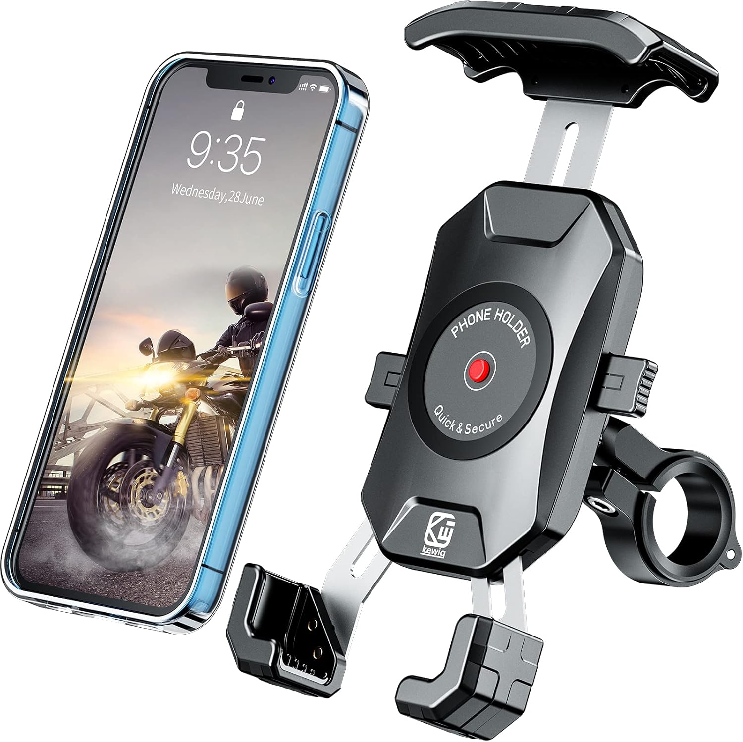 Aluminum Alloy Motorcycle Phone Mount for 4''-7'' Smartphones V2849