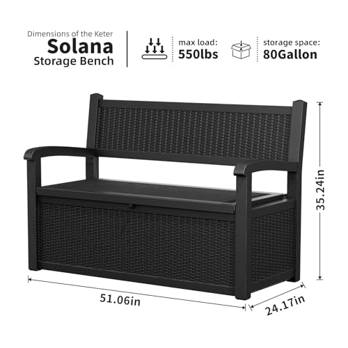 Waterproof Resin Storage Bench P531