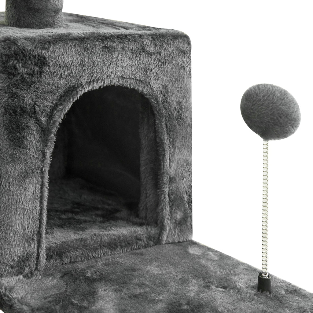 63.8-in Dark Gray Cat Tree with Condo and Scratching Post G184088