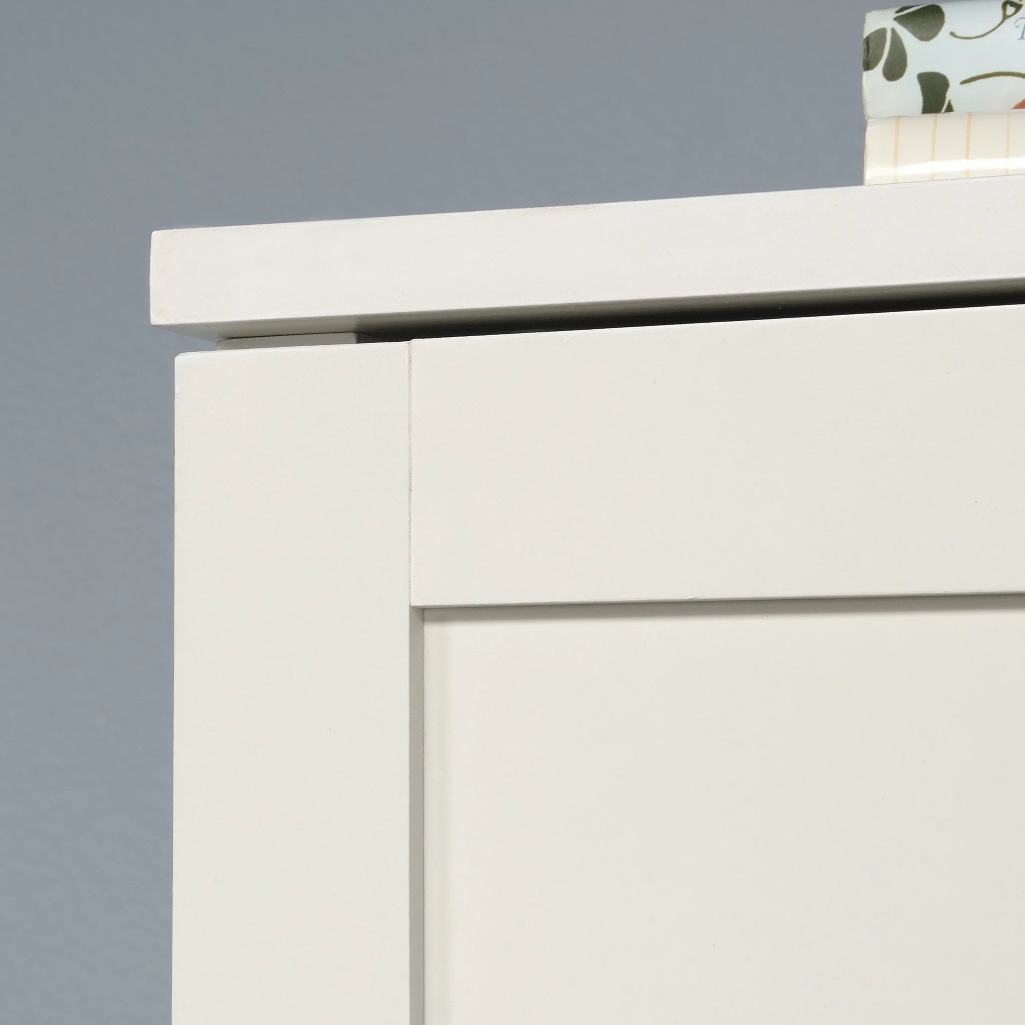 White 4-Shelf Wood Storage Cabinet U7682