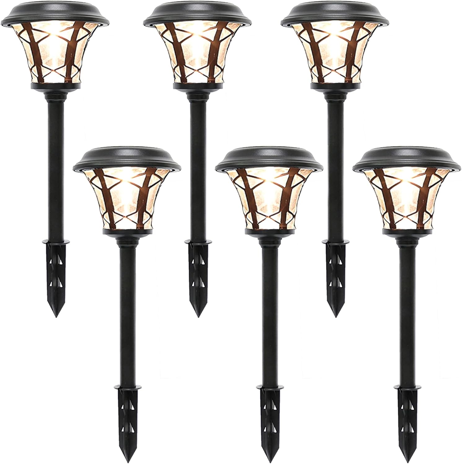 6 Pack Solar Powered Pathway Lights, Warm White A53755