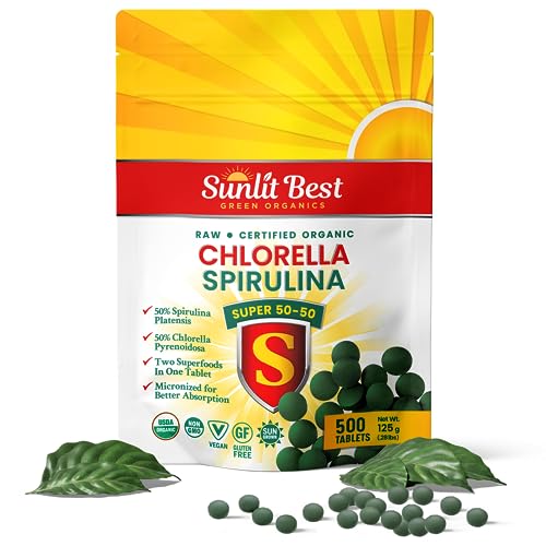 500 Organic Chlorella Spirulina Tablets B111