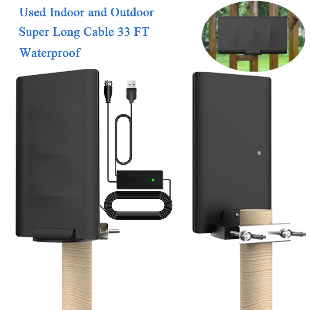 Digital TV Antenna with Built-in Amplifier, 33FT Coax Cable Z32309