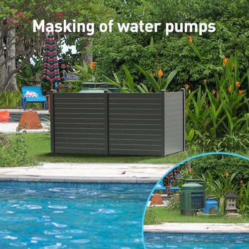 48"W X 48"H Black Vinyl 3 Panel Fence Screen Q201383