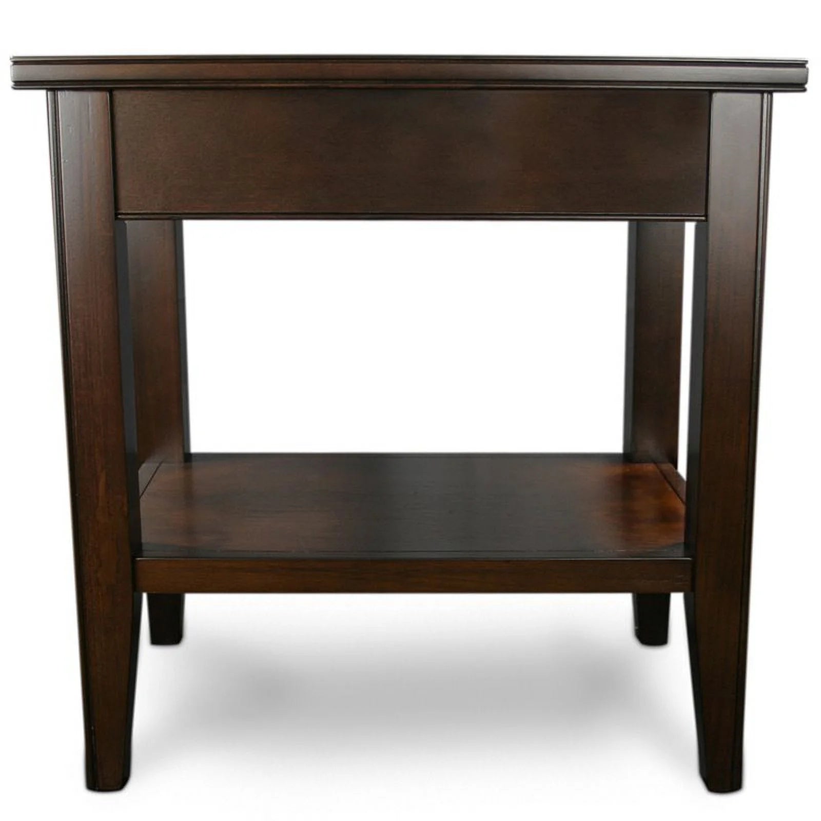 Traditional Wood End Table with Storage Drawer in Chocolate B1563