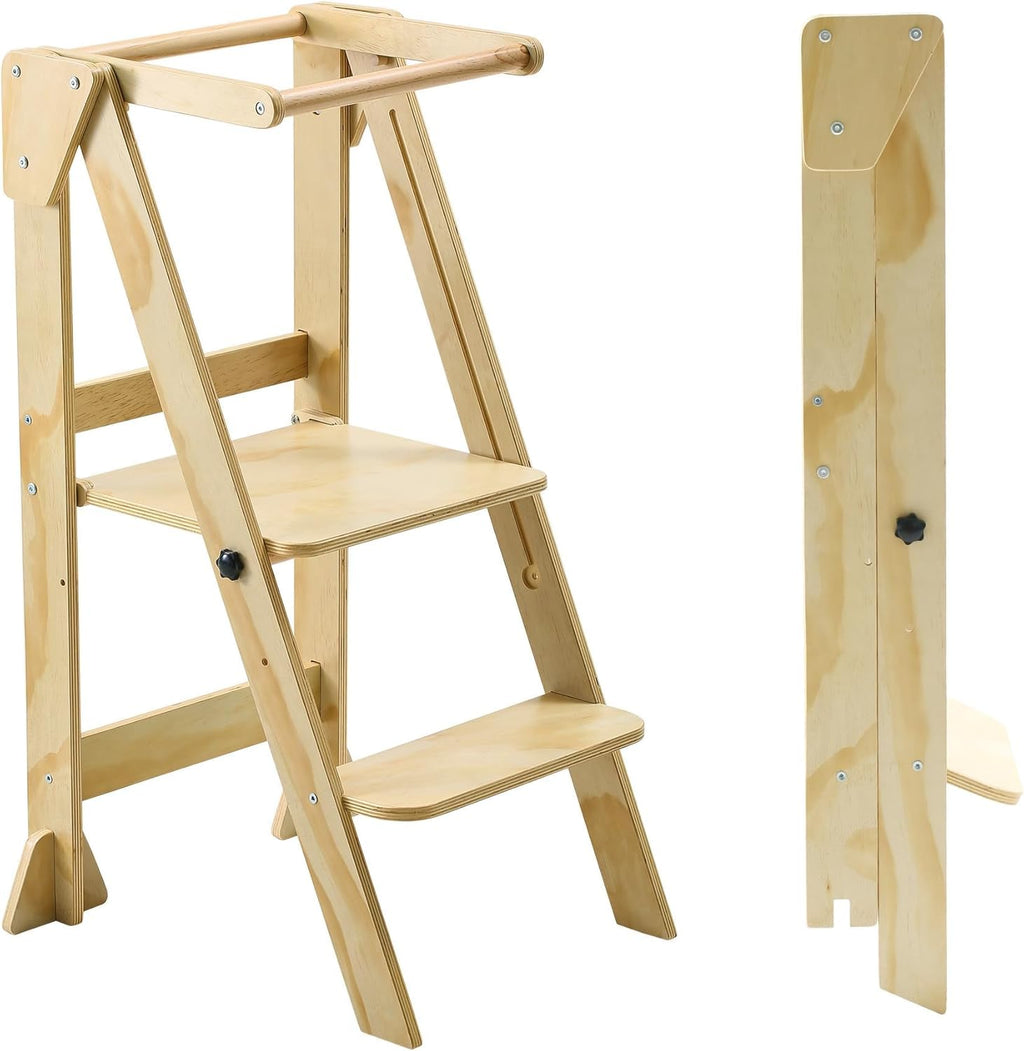 Folding Wooden Toddler Step Stool Q655769