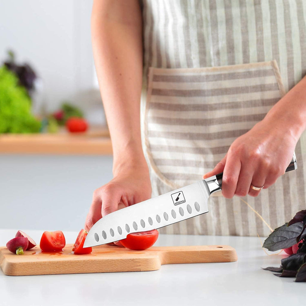 7 inch High Carbon Steel Santoku Knife and Cleaver R8031