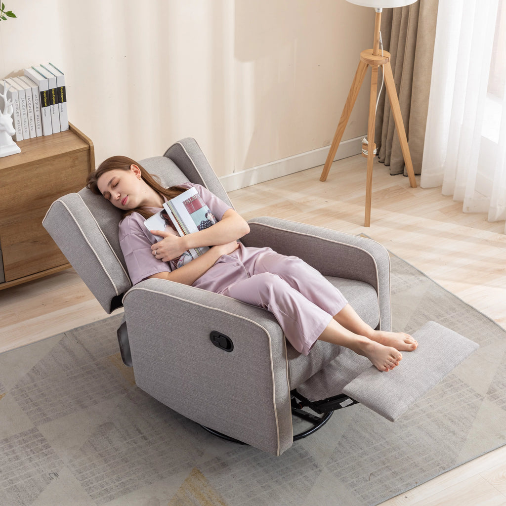Gray Manual Swivel Rocker Recliner Chair K234042